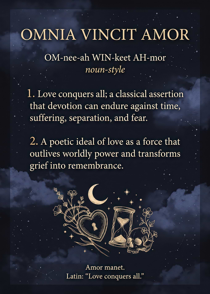 Omnia Vincit Amor Latin Quote Poster