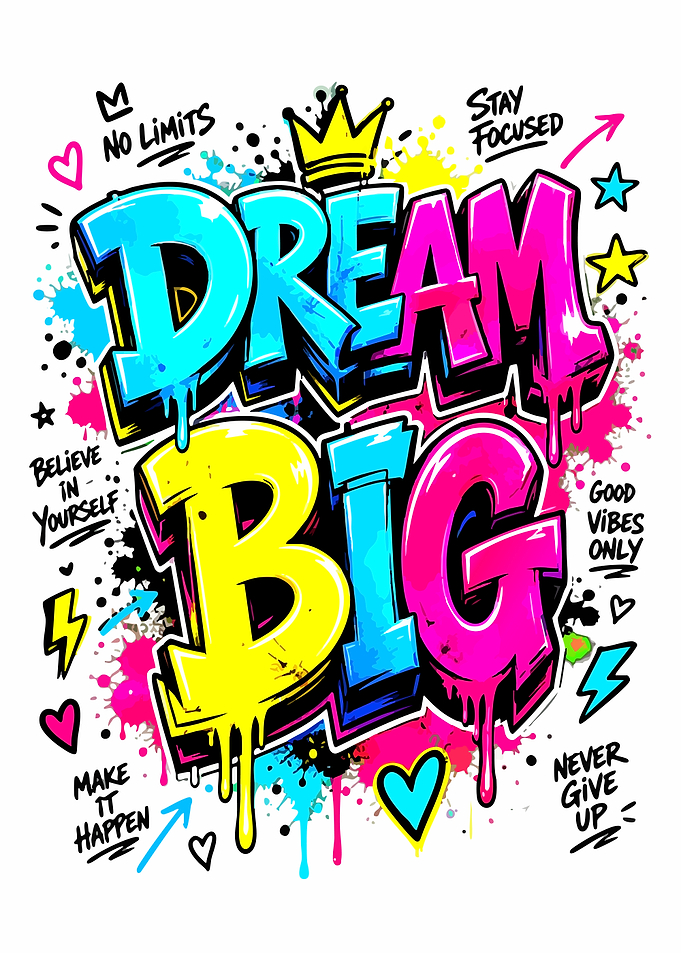 Dream Big Graffiti Typography Art