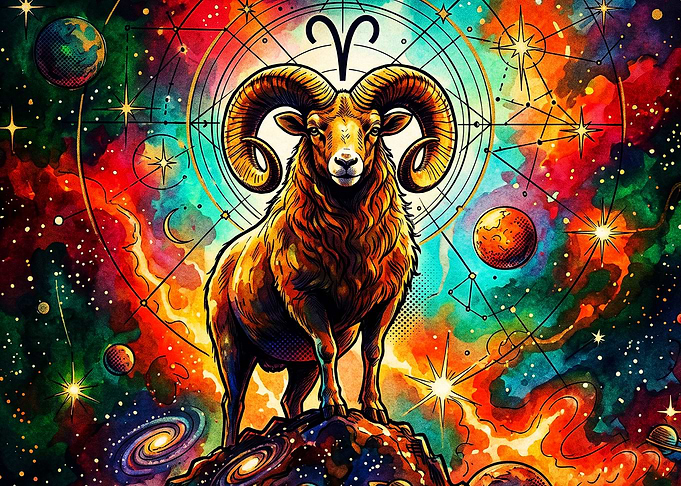 Aries Zodiac Cosmic Ram Poster