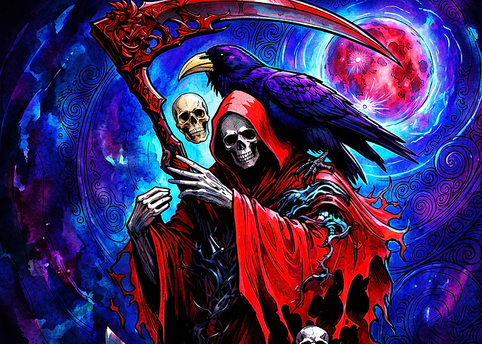 Grim Reaper with Raven and Scythe