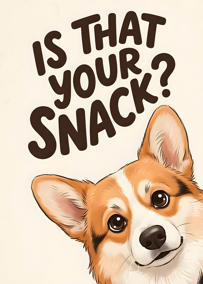 Corgi Asking Is That Your Snack