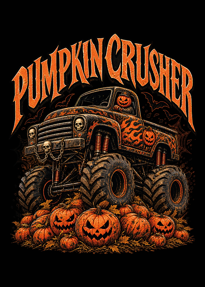 Pumpkin Crusher Monster Truck Halloween Design