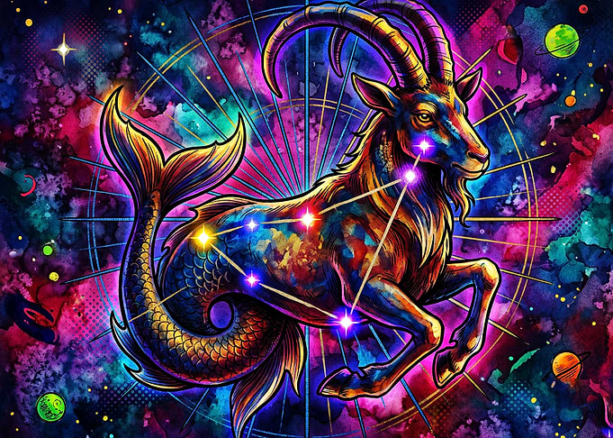 Capricorn Zodiac Space Cosmic Art