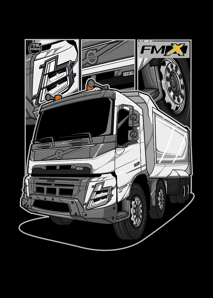 Volvo FMX Dump Truck Illustration