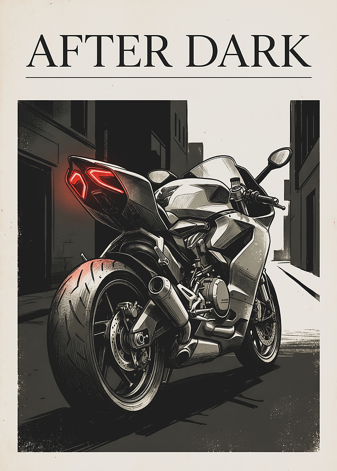After Dark Motorcycle Poster