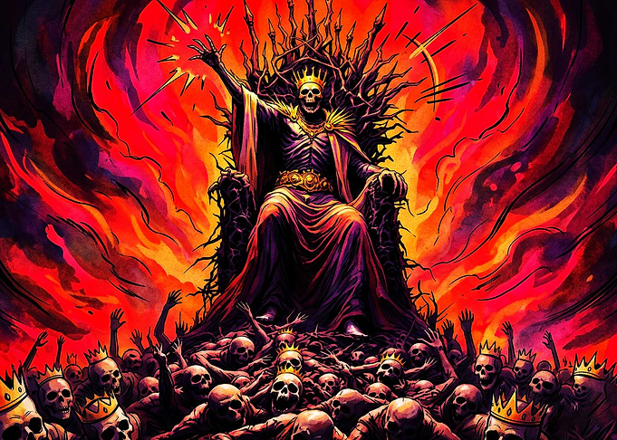 Skeleton King on Throne of Skulls