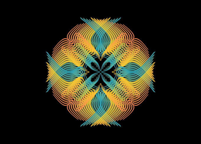 Abstract Symmetrical Line Art Mandala