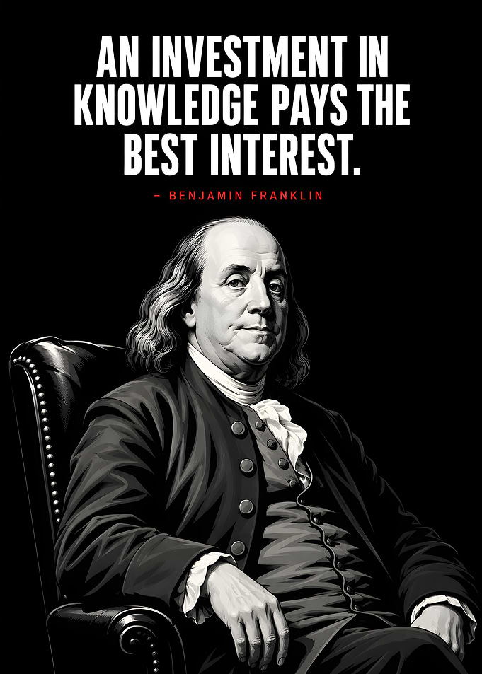 Benjamin Franklin Inspirational Quote Poster