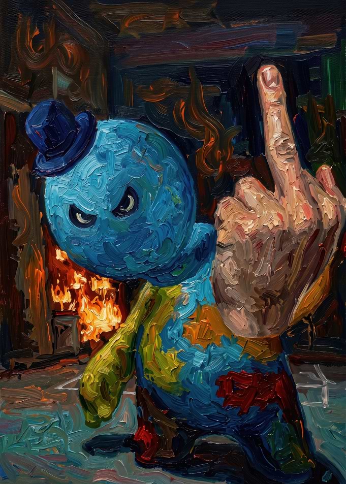 Mr. Meeseeks Giving the Finger