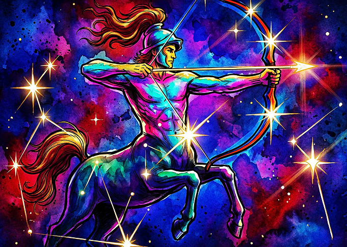 Sagittarius Zodiac Space Art Poster