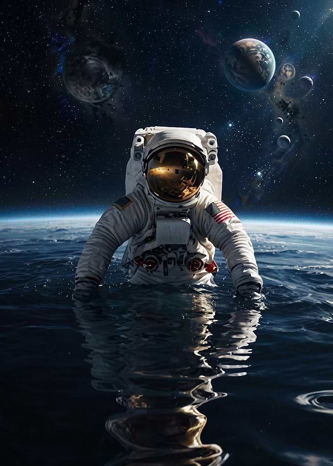 Astronaut Water Space Surreal Poste