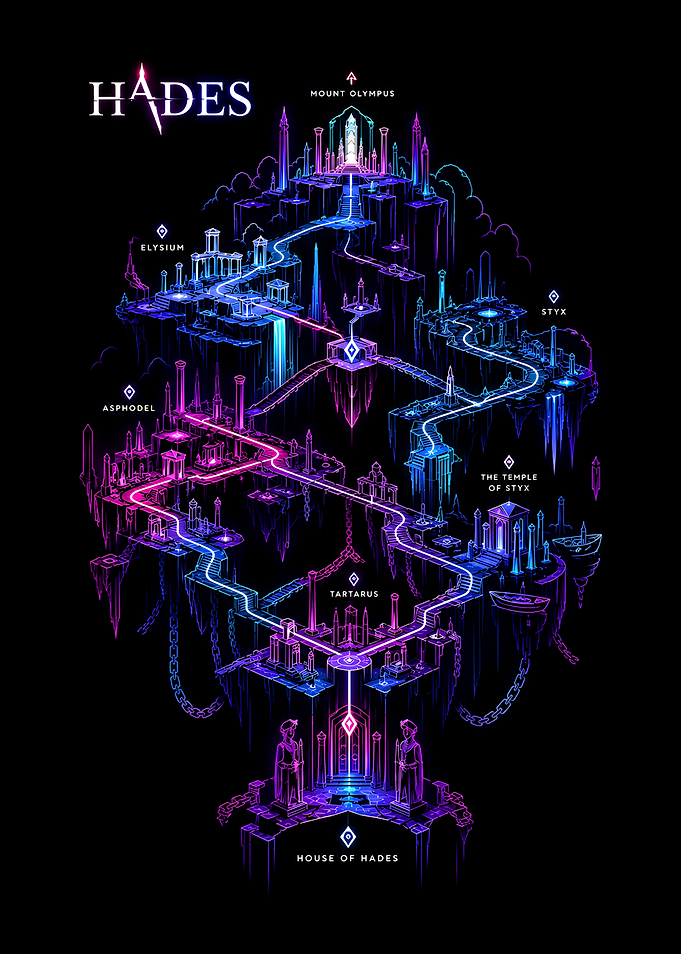 Hades Game Map Poster