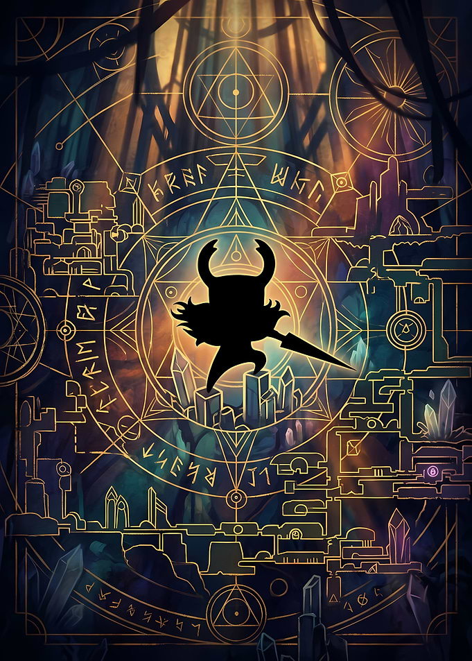 Hollow Knight Silhouette Map Art