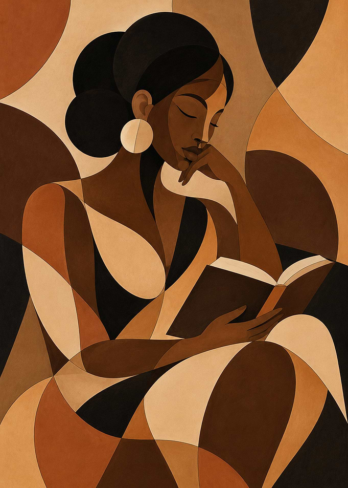 Abstract Woman Reading a Book