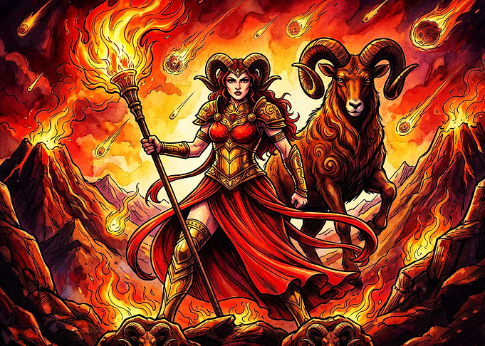 Aries Goddess Vulcan Fantasy Art