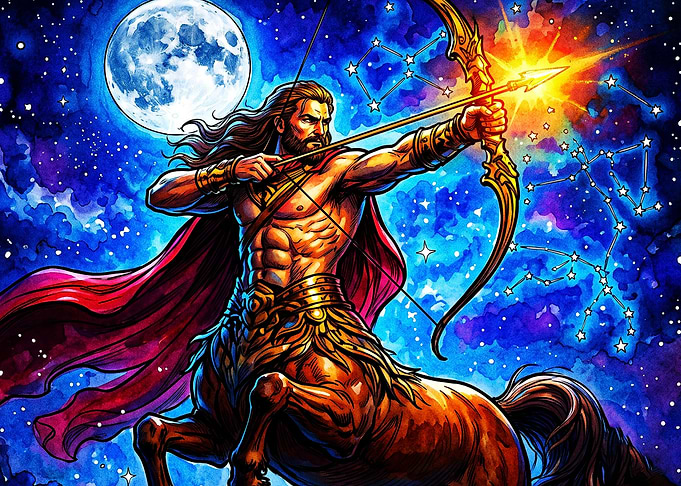 Sagittarius Zodiac Archer Art Poste