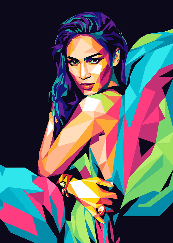 Jennifer Lopez Geometric Pop Art Portrait