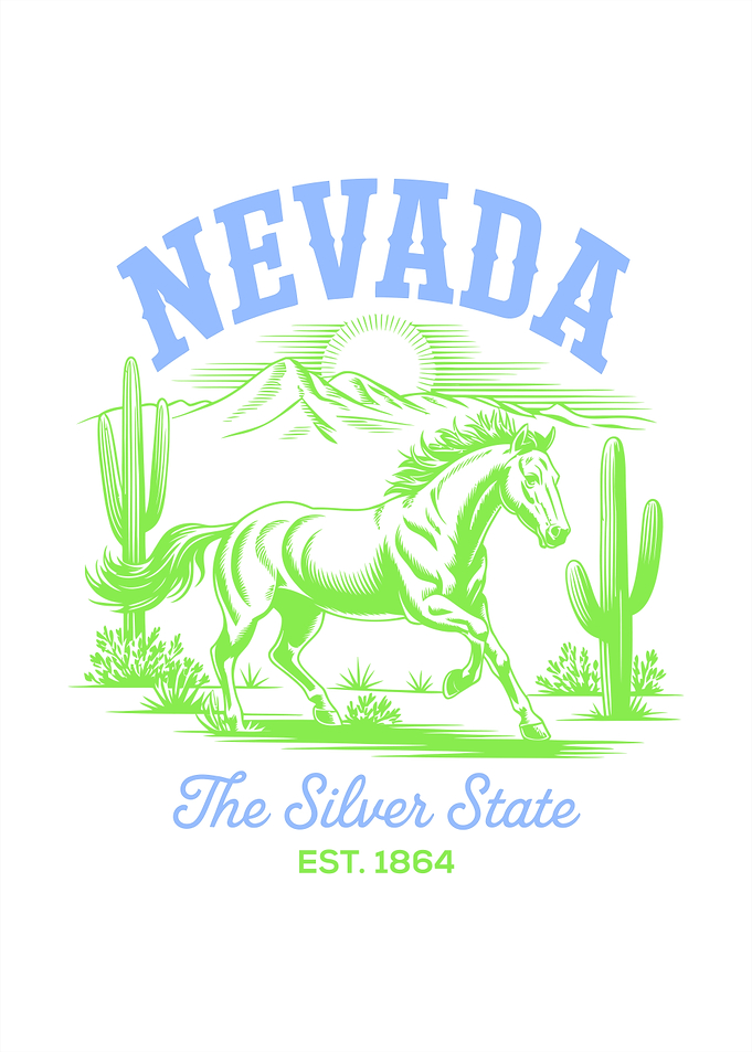 Nevada The Silver State Horse Graphic