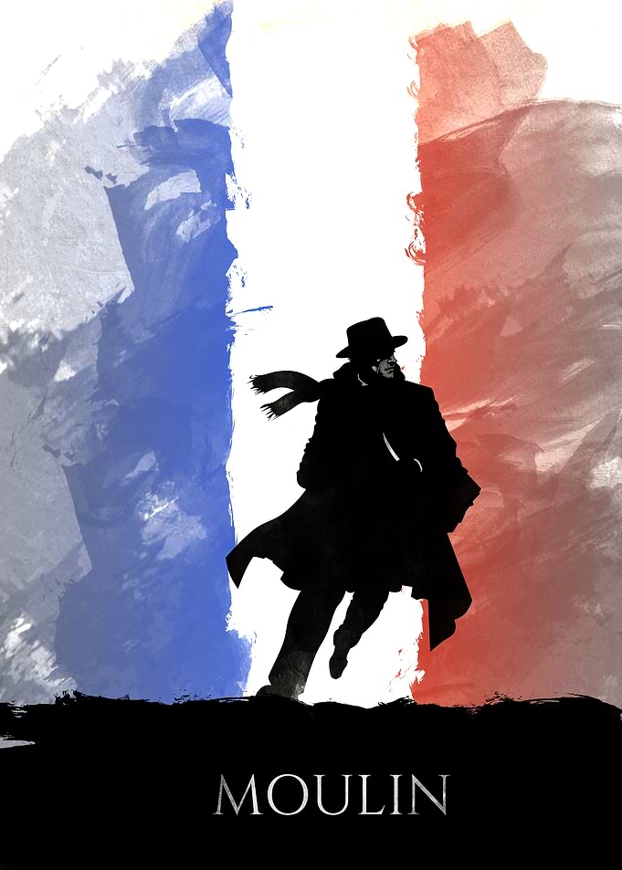 Jean Moulin Inspired Silhouette Poster