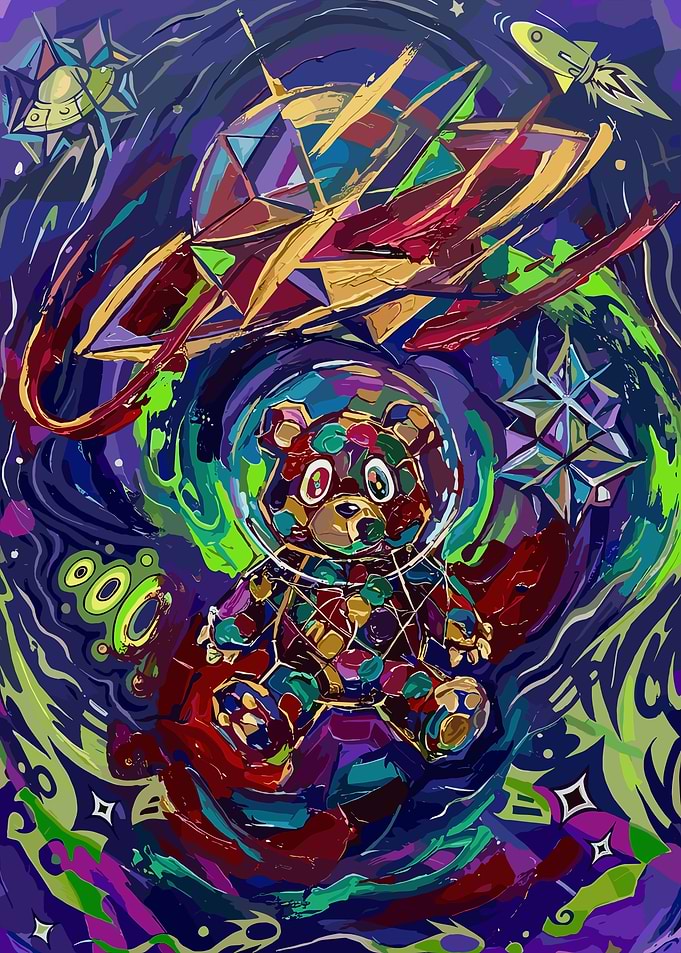 Kanye West Graduation Bear Space Art