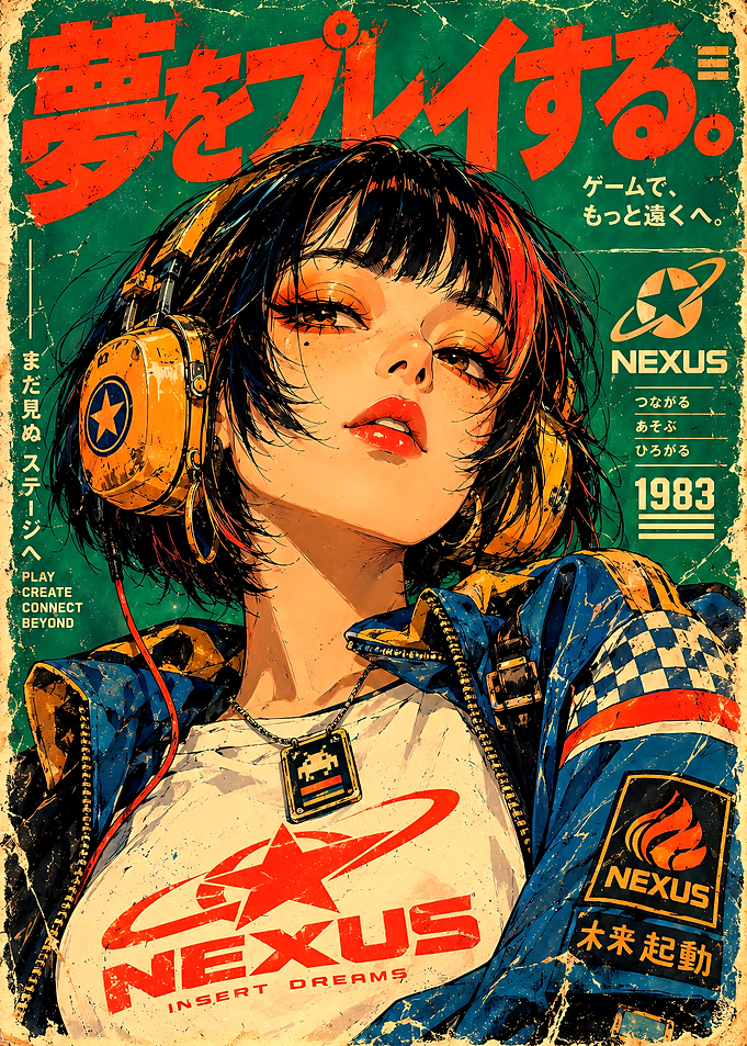 Retro Gaming Anime Style Poster