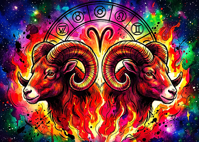 Aries Zodiac Fire Cosmic Poster