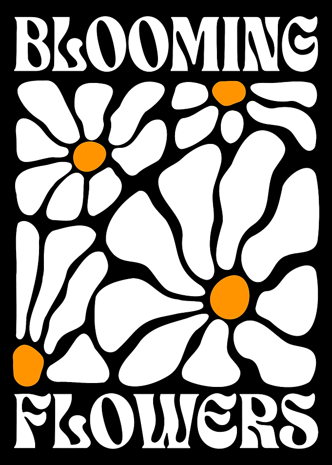 Blooming Flowers Retro Floral Poster