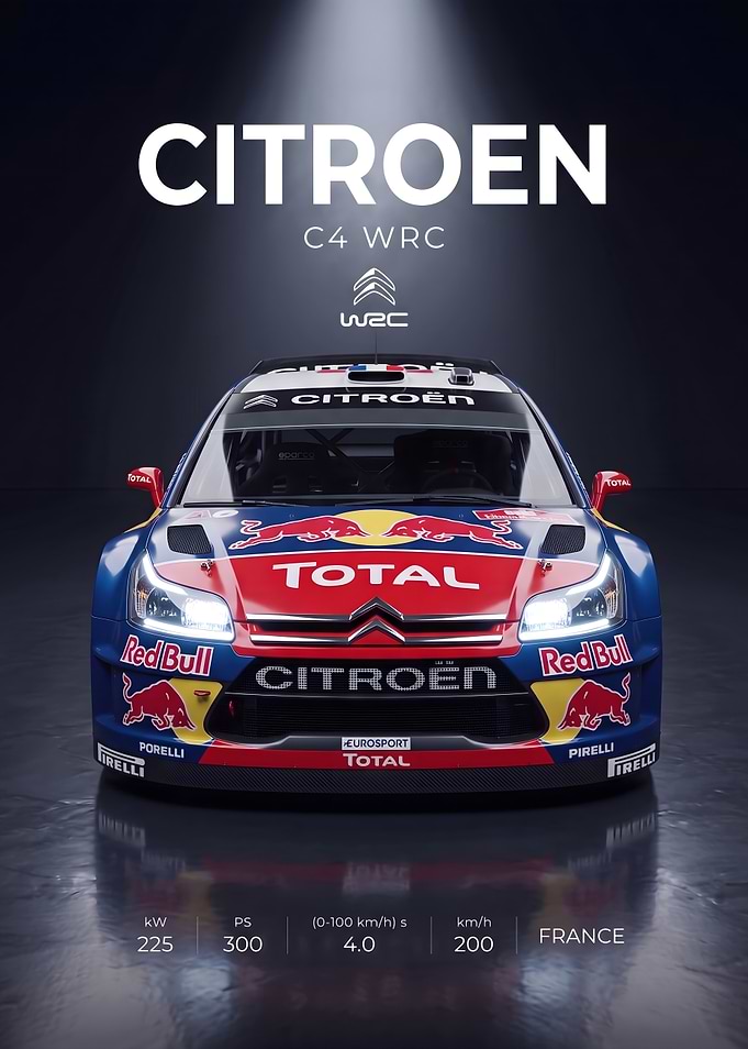 Citroen C4 WRC Rally Car Poster