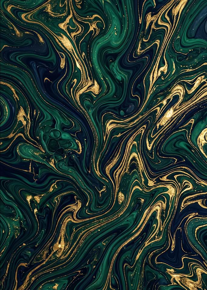 Emerald Green and Gold Marble Texture