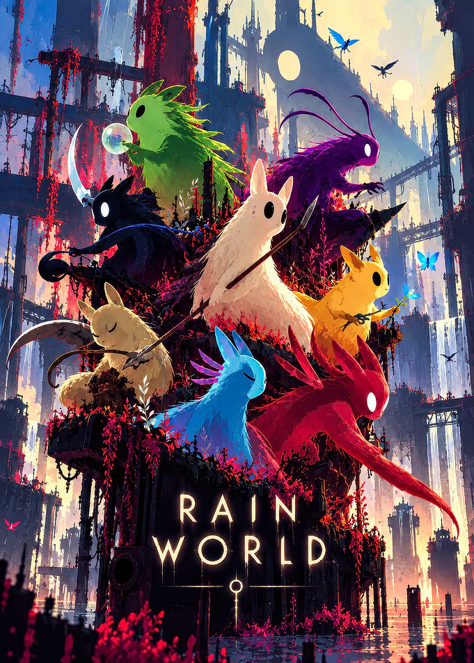 Rain World Slugcat Group Poster