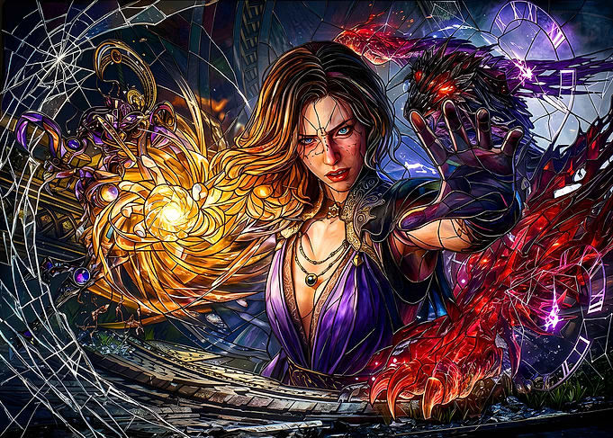 Sorceress Casting Magical Spells