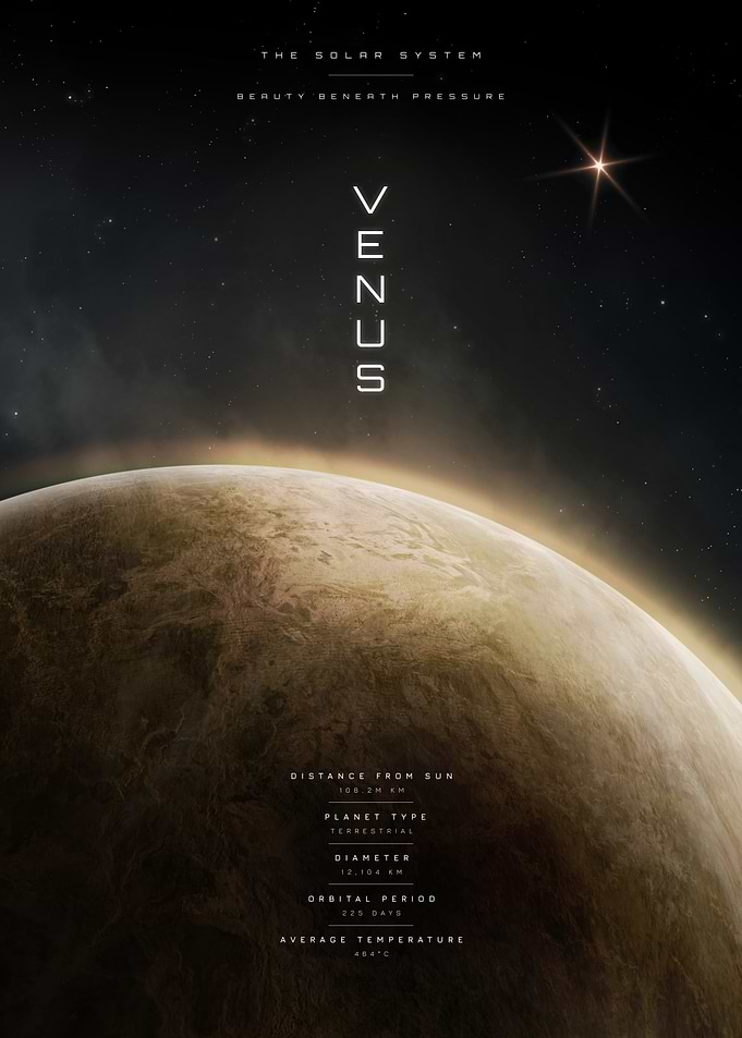 Venus Solar System Educational Poster