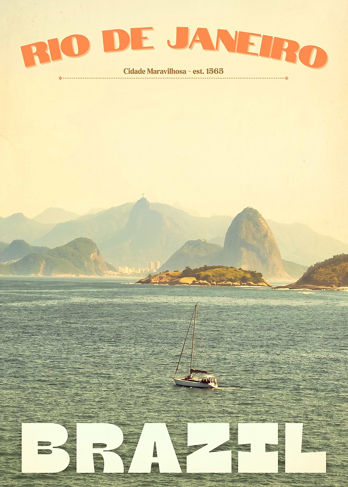 Vintage Rio de Janeiro Travel Poster
