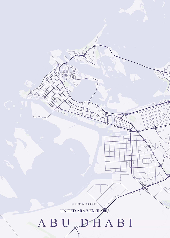 Abu Dhabi City Map Print