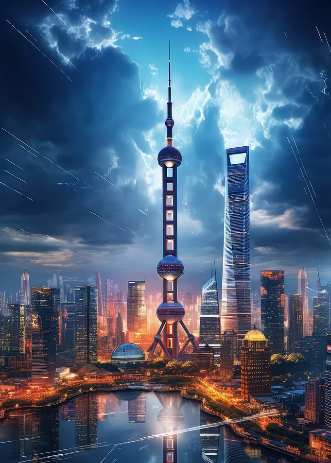 Shanghai Skyline at Twilight