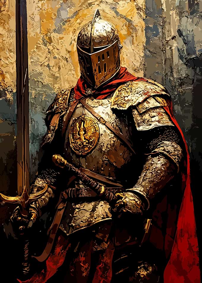 Medieval Knight in Ornate Armor