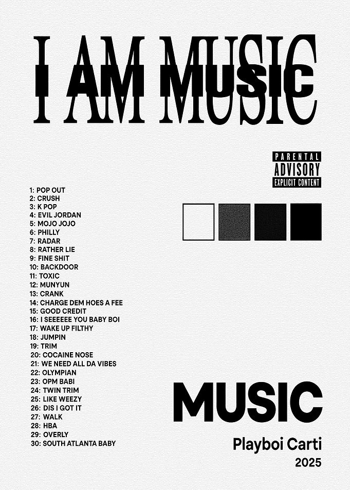 Playboi Carti I Am Music Poster