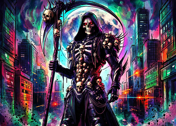 Grim Reaper in Neon City