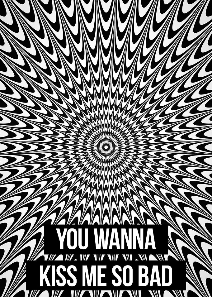 Optical Illusion Text Art Poster