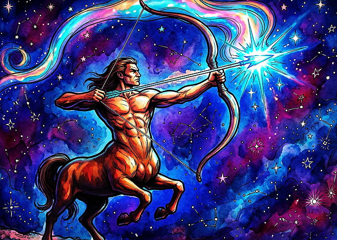 Sagittarius Zodiac Space Art Poster