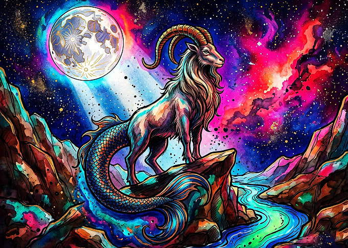 Capricorn Zodiac Space Cosmic Art