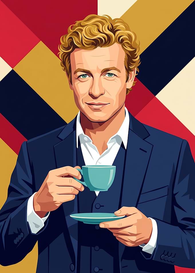 Simon Baker Portrait Illustration