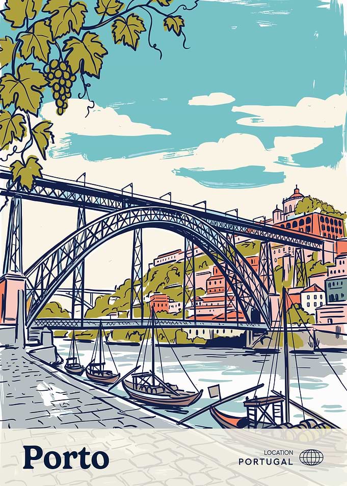 Vintage Travel Poster of Porto
