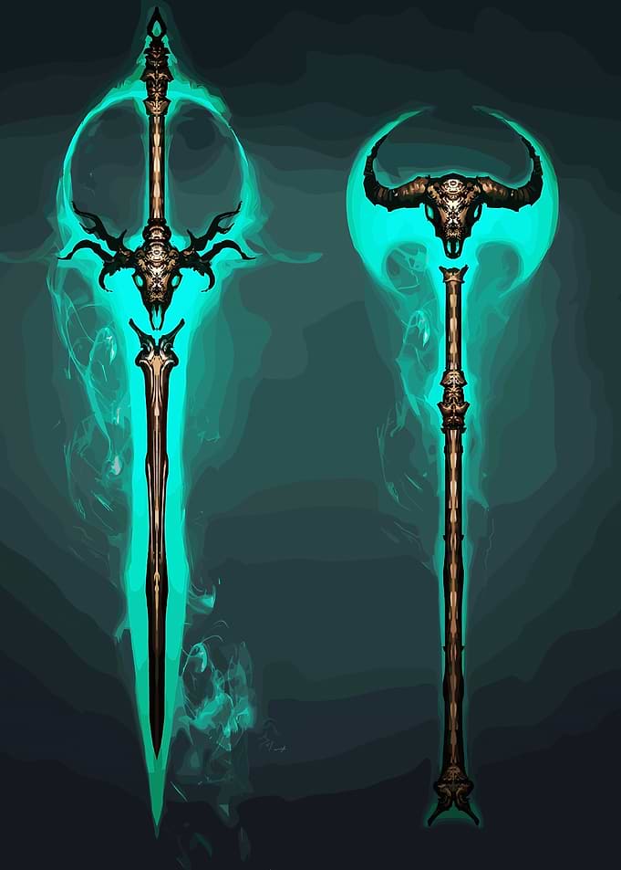 Spectral Fantasy Sword and Staff