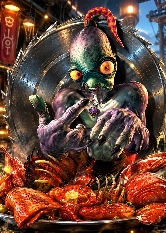 Abe from Oddworld Serving Feast