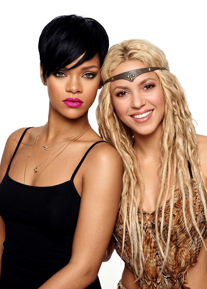 Rihanna and Shakira Portrait Poster