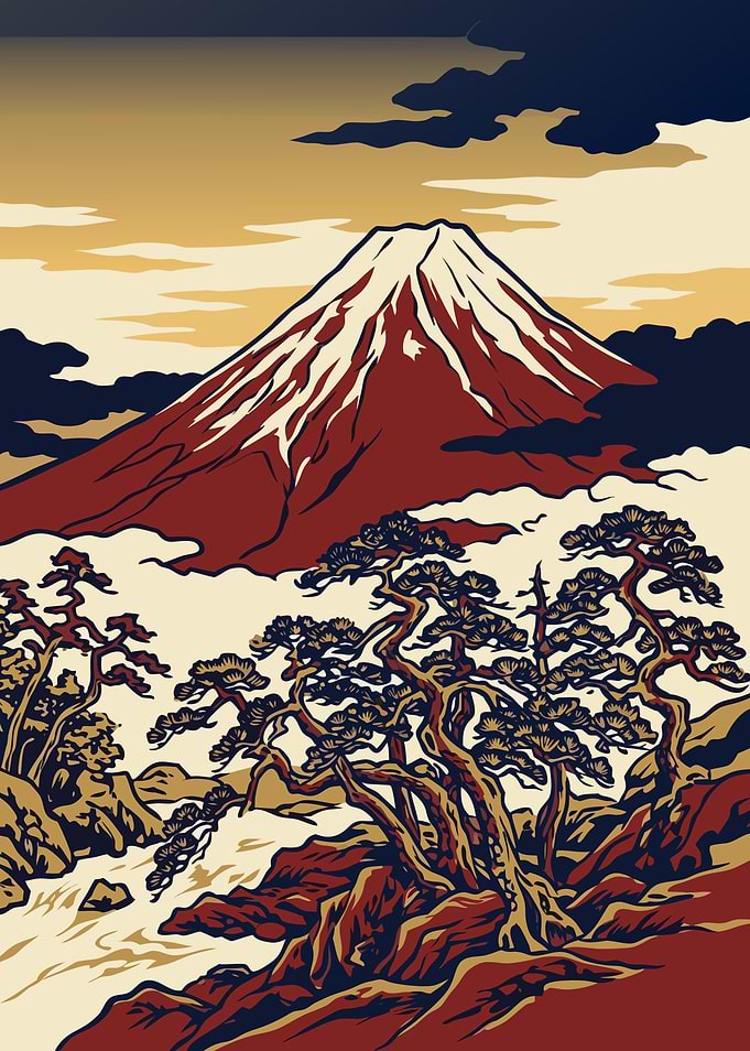 Crimson Fuji at Sunrise