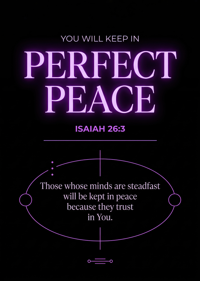 Isaiah 26:3 Perfect Peace Quote Poster