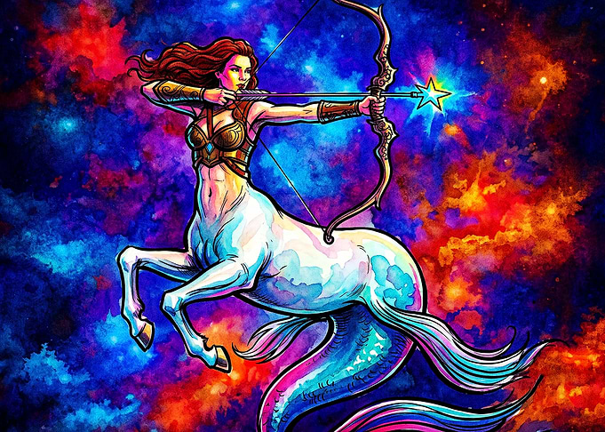 Sagittarius Zodiac Cosmic Art Poste