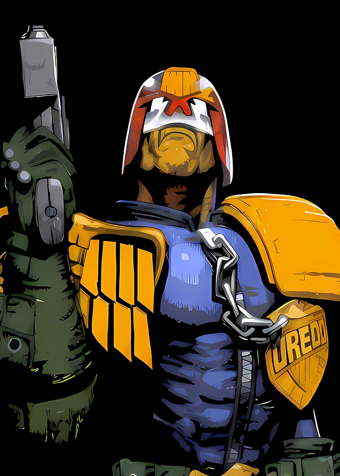 Judge Dredd Comic Book Illustration